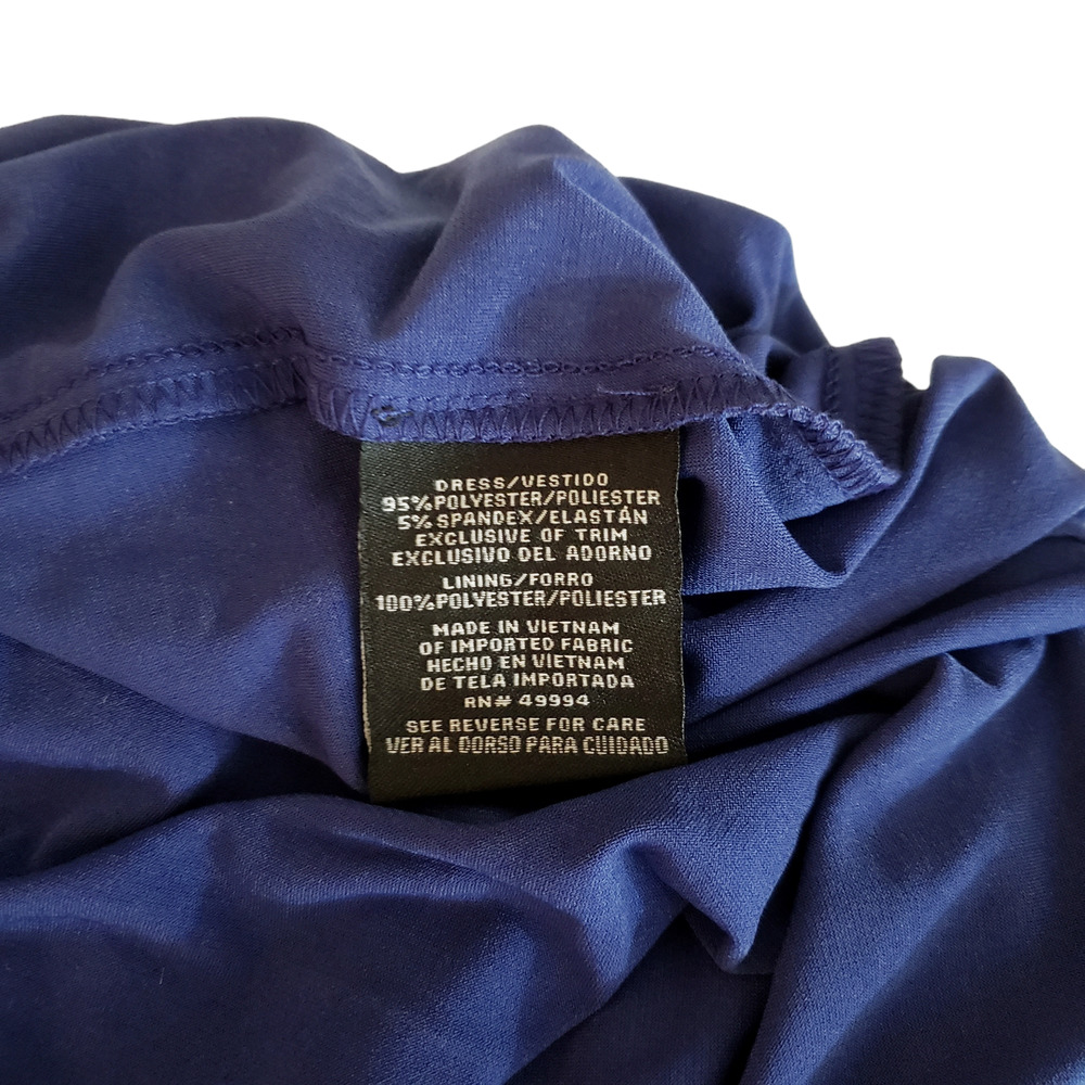 R&M Richards Maxi Dress 18 Women Blue Square Neck Sleeveless Embellished Formal - Picture 10 of 12